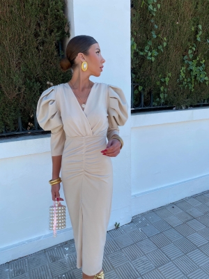 Vestido de libélula bege