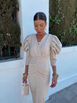 Beige Dragonfly Dress
