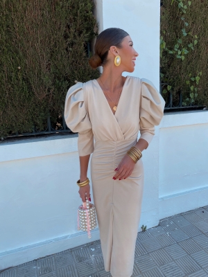 Beige Dragonfly Dress
