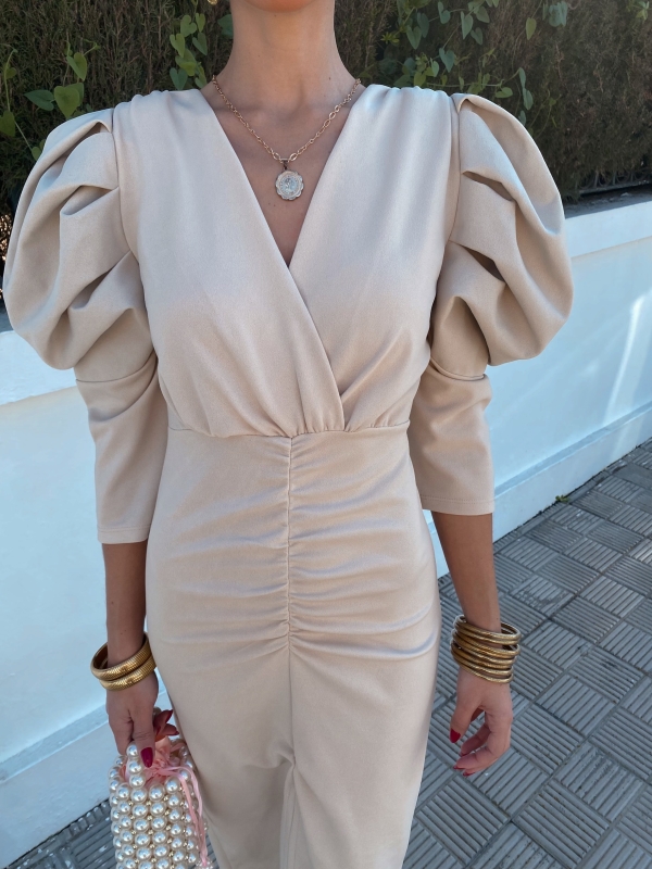 Vestido de libélula bege