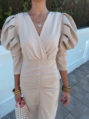 Beige Dragonfly Dress