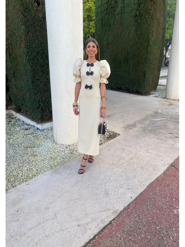 Vestido Demetria Bege