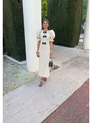 Vestido Demetria Bege