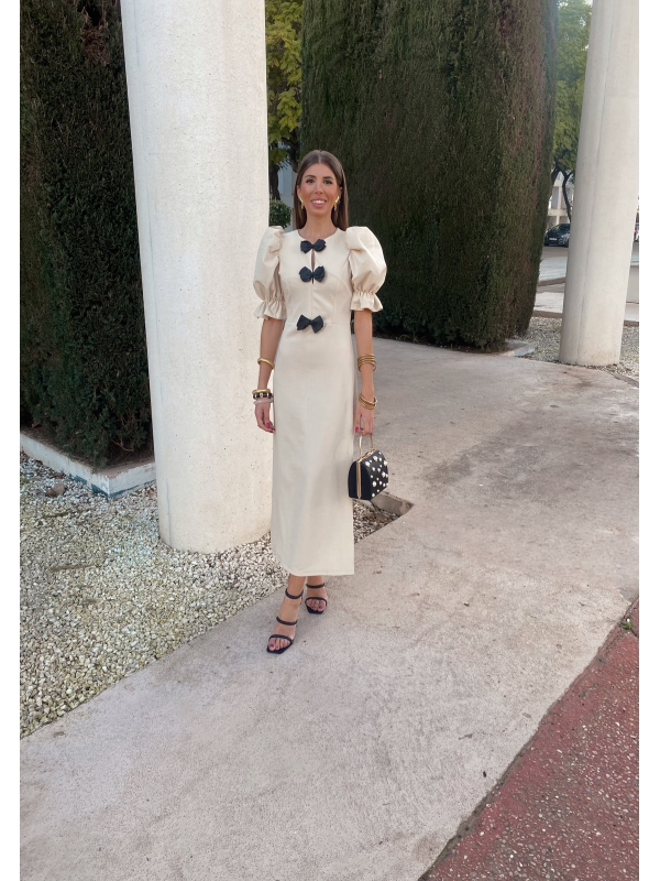 Vestido Demetria Bege