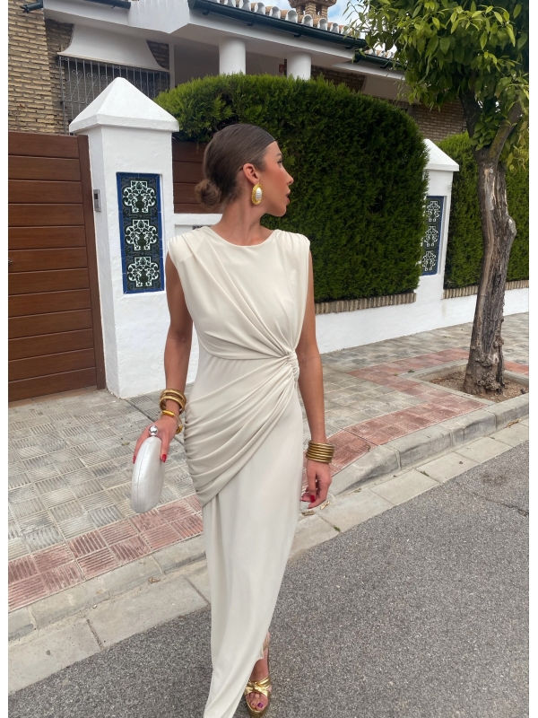 Vestido sem mangas Alfalfa Bege