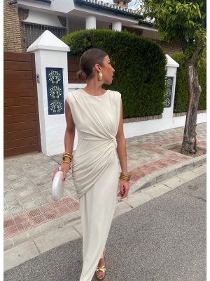 Alfalfa Sleeveless Dress Beige