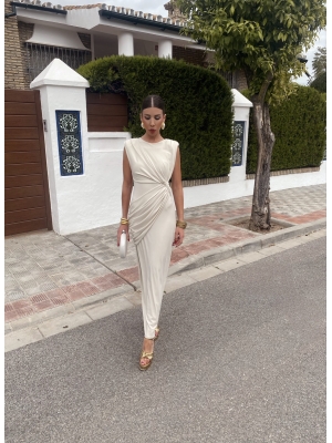 Vestido Alfalfa sin mangas Beige