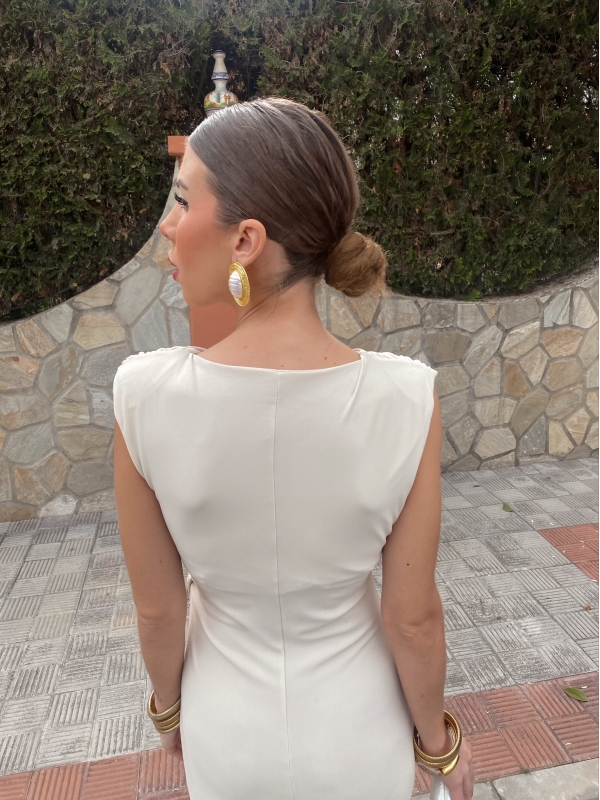 Vestido sem mangas Alfalfa Bege