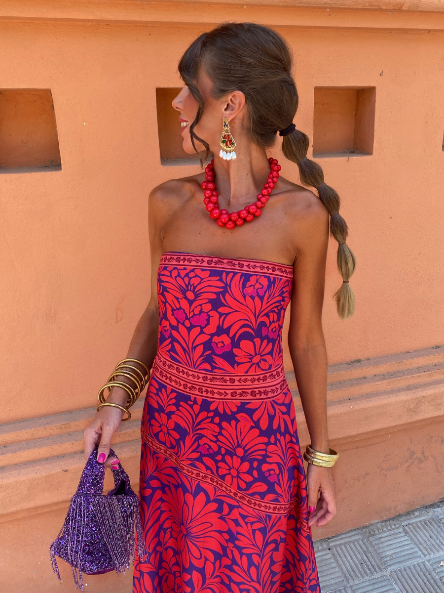 Vestido Adriana Rojizo